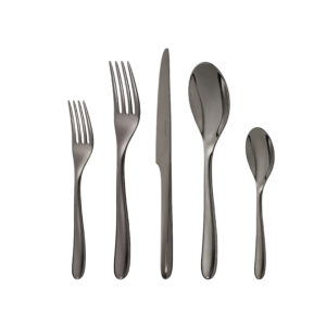 5-Piece Flatware set Black LAme De Christofle