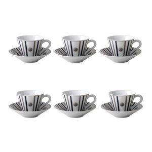 Delos Grege tea cup and saucer set of 6 Bernardaud