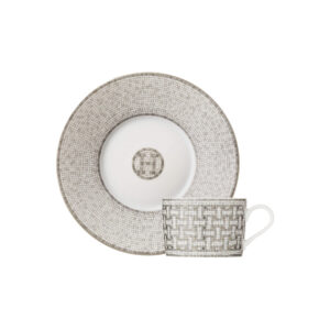 Mosaïque au 24 Platine tea cup and saucer Hermès