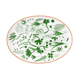 A Walk in the Garden oval platter Hermès