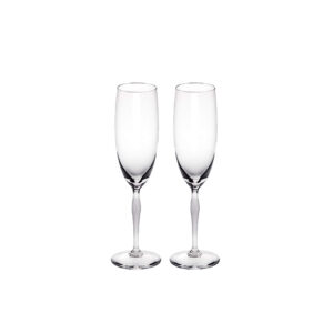 Set of 2 100 Points Champagne Glasses Lalique