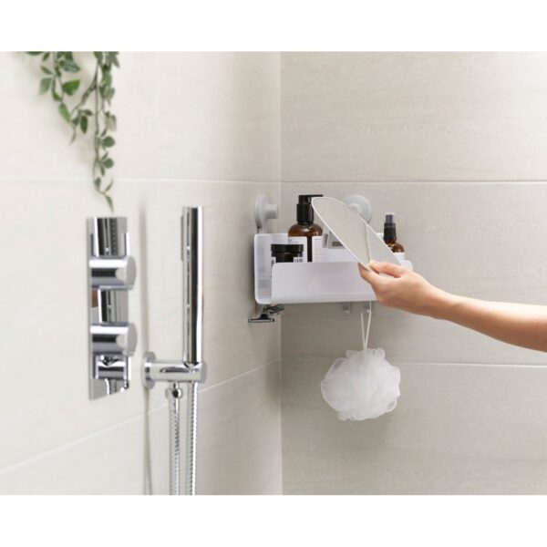 Corner Shower Caddy with Mirror White EasyStore Joseph Joseph - Image 2