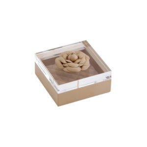 Fiori leather box Taupe 15 x 15 cm Riviere