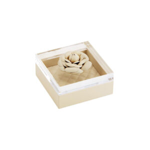 Fiori leather box Ivory 17 x 17 cm Riviere
