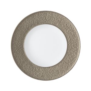 Grège Flat plate with engraved rim Minéral Irisé Raynaud