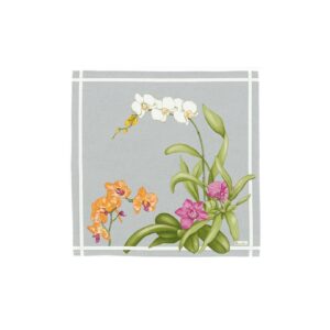 Serving Napkin Grey Ground 52x52 cm Beauville Orchidees