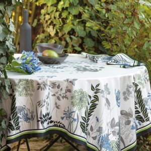 Tablecloth Agapanthes Grey 170x310 cm Beauville