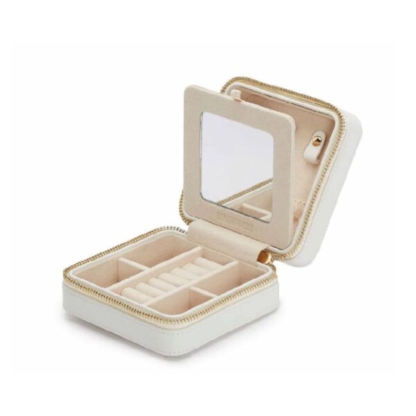 Maria square zip jewelry case white Wolf 1834 - Image 2