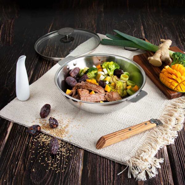 Casteline wok 20 cm stainless steel Cristel - Image 3