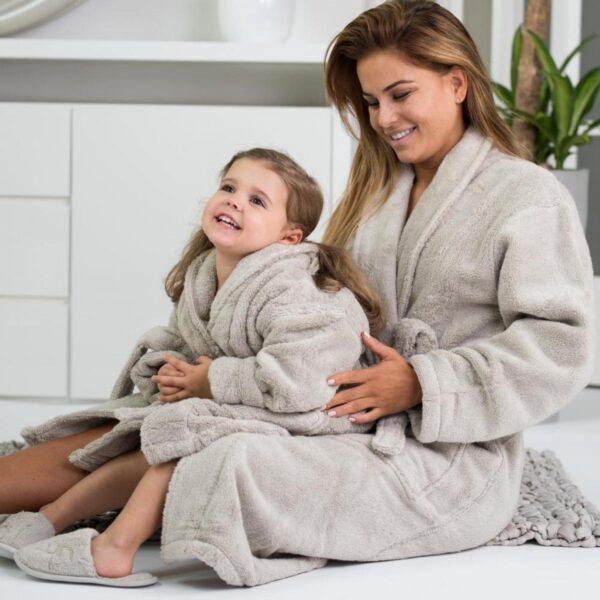 Kids bathrobe 130 cm 6-9 yrs. sand Luin Living Your Home Your Spa - Image 2