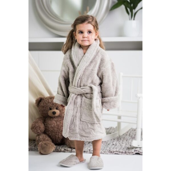 Kids bathrobe 130 cm 6-9 yrs. sand Luin Living Your Home Your Spa - Image 3