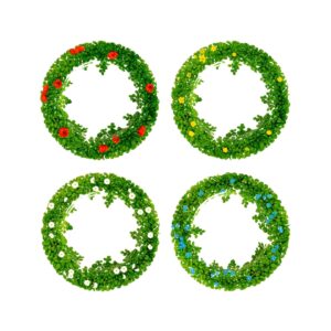 Set of 4 assorted dinner plates Prati italiani Taitù