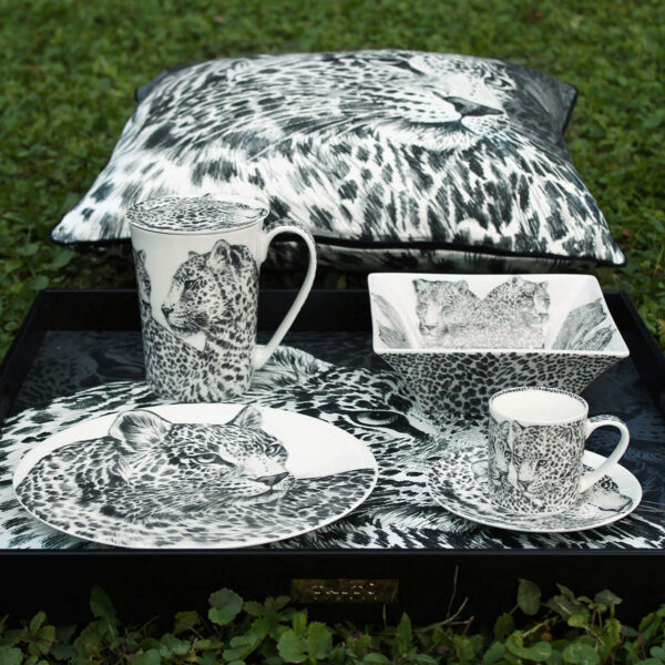 Leopard squared tray 45 x 45 cm Wild Spirit Taitù - Image 2