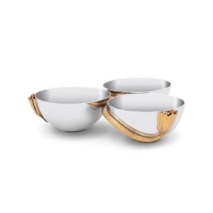 Condiment server 3 sections Deco Leaves LObjet