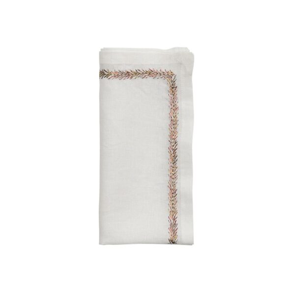Napkin 54x54 cm white/multi Kim Seybert