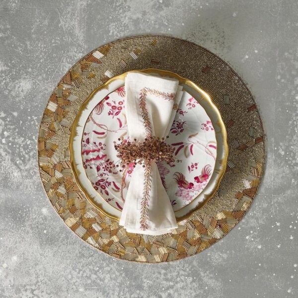 Napkin 54x54 cm white/multi Kim Seybert - Image 3