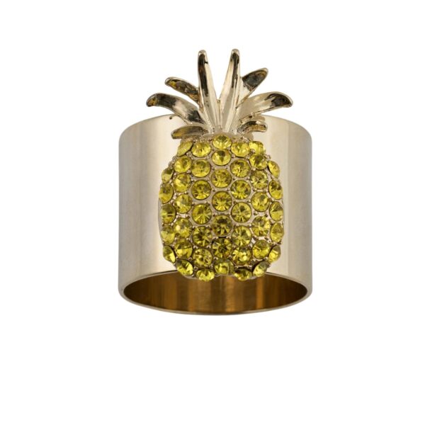 Pineapple napkin rings yellow 2 pcs. Joanna Buchanan