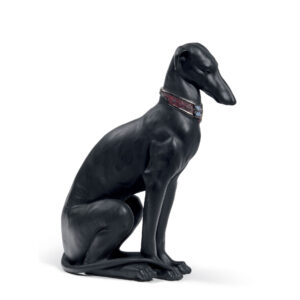 Pensive Greyhound Black Lladró