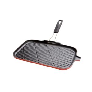 Rectangular grills with foldable and removable silicon handle Le Creuset