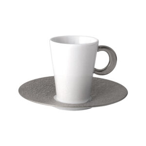 Écume Platine espresso cup and saucer  Bernardaud