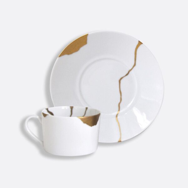 Kintsugi Set of 2 assorted breakfast cups  saucers 250 ml Bernardaud - Image 5