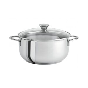 Stainless steel stewpan 16 cm fixed handle + glass lid Master Fixe Cristel