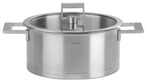 Strate fixed stewpan 20 cm + flat glass lid folding knob Cristel