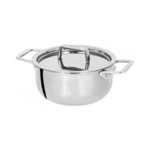 Stewpan mini 9 cm 2 side handles with stainless steel lid Castel Pro 5 ply Cristel