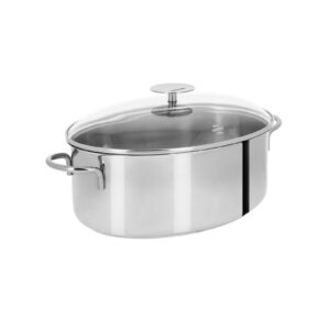 Mutine fixed oval stewpan 30 cm induction + grid + glass lid Cristel