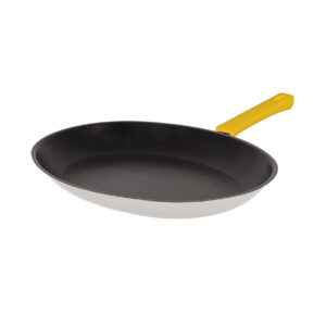 Oval Frying pan 35 cm mutine fixed exceliss yellow bakelite handle Cristel