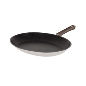 Oval Frying pan 35 cm mutine fixed exceliss taupe bakelite handle Cristel