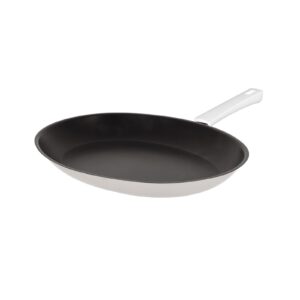Oval Frying pan 35 cm mutine fixed exceliss white bakelite handle Cristel