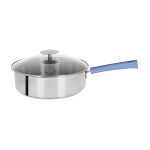 Sauté Pan 24 cm mutine fixed exceliss lavender bakelite handle + glass lid Cristel