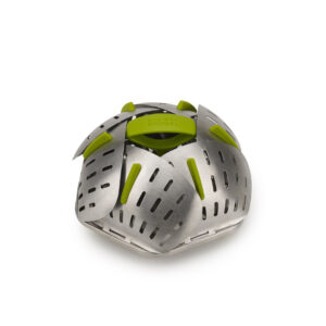 Steel folding steamer basket - green Bloom Joseph Joseph