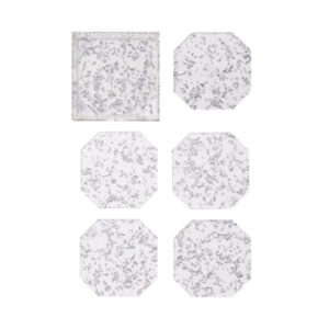 Shattered Coasters clear / silver 6 pcs. Kim Seybert