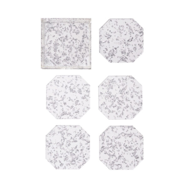 Shattered Coasters clear / silver 6 pcs. Kim Seybert