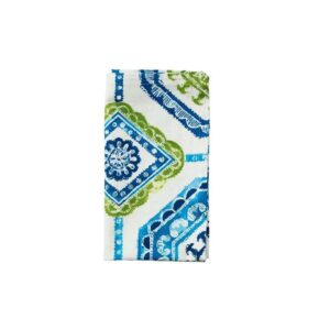 Napkin 53x53 cm white/turquoise/green Kim Seybert
