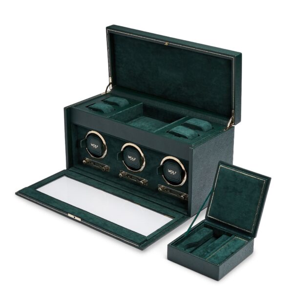 British Racing Triple Watch Winder w/ Storage Green - Image 3