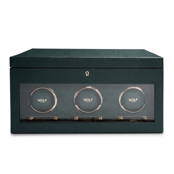 British Racing Triple Watch Winder w/ Storage Green - Image 4