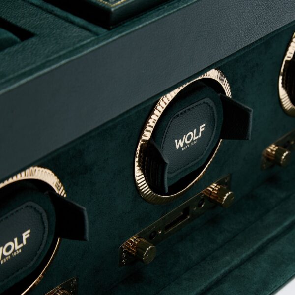 British Racing Triple Watch Winder w/ Storage Green - Image 6