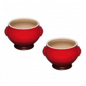 Set of 2 Soup Bowls Cherry Le Creuset