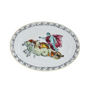 Oval flat platter chariot white IL Viaggio Di Nettuno Ginori 1735