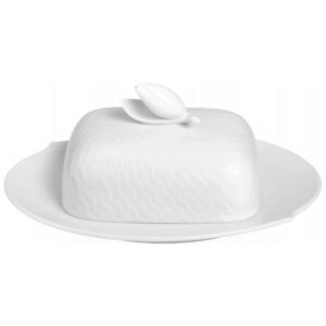 Butter Dish, Shape Waves Relief, white, L 22 cm Meissen