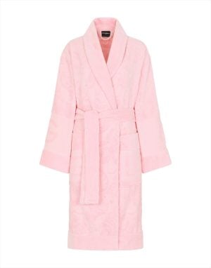 CROSSWISE BATHROBE - JACQUARD PINK