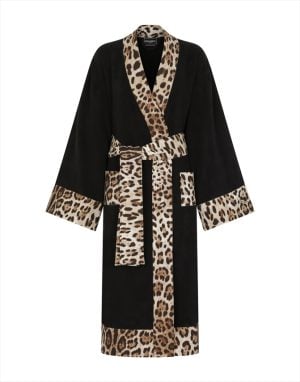 LEONARDO BATHROBE WITH BAND BLACK XL